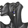 Handmade Lampwork Evil Eye and Natural Freshwater Shell Dangle Earrings EJEW-JE07450-2