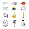 Crafans 12Pcs 12 Style Rugby & Bottle & Piano & Violin & Pencil Enamel Pins JEWB-CF0001-02-11
