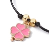 Alloy Enamel Clover Charm Bracelet BJEW-JB09962-02-3