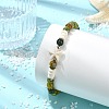 Natural Striped Agate/Banded Agate & Synthetic Turquoise Beads Stretch Bracelets for Women BJEW-JB13811-2