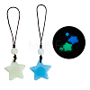 2Pcs 2 Colors Luminous Star Resin Mobile Straps HJEW-DC0001-37-1
