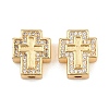 Brass Micro Pave Clear Cubic Zirconia Beads CU-CBA1F4D-01G-1
