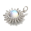 Rack Plating Brass Micro Pave Cubic Zirconia Pendants KK-I720-59P-1-2