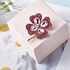 Cubic Zirconia Clover Brooch Pin JBR105C-5