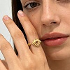 304 Stainless Steel Rhinestone Open Cuff Rings RJEW-E302-03G-1