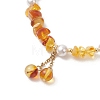 Natural Amber Charm Bracelets for Women BJEW-JB13650-4