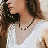 Natural Freshwater Pearl and Natural Indian Agate Rondelle Beaded Necklaces with 304 Stainless Steel End Chains PJ7796-3