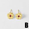 Brass & Cubic Zirconia Stud Earrings WGAF93C-02-1