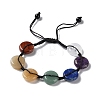 Donut/Pi Disc Natural Mixed Gemstone Braided Bead Bracelets BJEW-H239-01-1