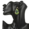 Transparent Epoxy Resin & 304 Stainless Steel & Brass Stud Dangle Earrings EJEW-JE07238-2