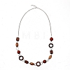 Boho Alloy & Wood & Plastic Beaded Chain Necklaces WGF3883-01-5