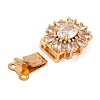 Brass Micro Pave Clear Cubic Zirconia Box Clasps KK-C076-08G-2