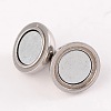 Tarnish Resistant Round 304 Stainless Steel Magnetic Clasps with Loops STAS-N014-01-10mm-2