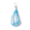 Electroplated Natural Quartz Crystal Dyed Pendants PALLOY-JF02324-04-3