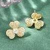 Brass Micro Pave Cubic Zirconia Stud Earrings EJEW-G471-51G-2