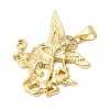Brass Micro Pave Clear Cubic Zirconia Pendants KK-Z150-22G-03-2