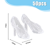 50 Pairs Transparent Plastic Mini High-heeled Shoes DJEW-FH0001-15-2