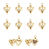 10Pcs Brass Micro Pave Clear Cubic Zirconia Locket Pendants KK-UN0006-27-1