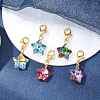 Electroplate Glass Star Pendant Decoration HJEW-JM01583-01-2