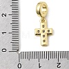 Brass Pave Clear Cubic Zirconia European Dangle Charms KK-A296-12A-G-3