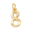 Brass Micro Pave Clear Cubic Zirconia Charms KK-P339-27G-08-1