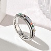 304 Stainless Steel Rhinestone Rotating Finger Rings RB-CBACDE8-02P-1