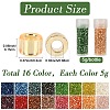 80G 16 Colors Cylinder Seed Beads SEED-YW0003-13-3