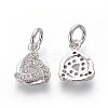 Brass Micro Pave Cubic Zirconia Charms ZIRC-J021-15P-RS-2