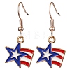 Star Alloy Enamel Pendant Dangle Earrings EJEW-JE06095-4