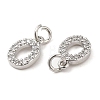 Brass Micro Pave Grade AAA Cubic Zirconia Charms ZIRC-P067-11P-O-NR-3