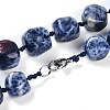 Natural Blue Spot Jasper Nuggets Beaded Necklaces for Women Men NJEW-K388-01M-3