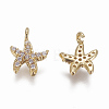 Brass Micro Pave Cubic Zirconia Charms ZIRC-F103-21A-G-2