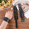 3Pcs 3 Styles Imitation Leather Cord Bracelets for Men BJEW-CL0001-54A-3