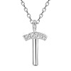 SHEGRACE Rhodium Plated 925 Sterling Silver Initial Pendant Necklaces JN916A-1
