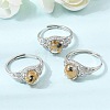 Brass Micro Pave Cubic Zirconia Finger Rings CU-CBA260E-18P-1