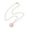 3Pcs 3 Styles Cherry Quartz Glass & Opalite & Natural Rose Quartz Heart Pendant 304 Stainless Steel Cable Chain Necklaces for Women NJEW-JN05971-4