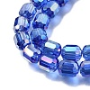 Electroplate Transparent Column Glass Beads Strands EGLA-A043-02-AB09-3