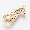 Brass Micro Pave Cubic Zirconia Links ZIRC-G103-10G-2