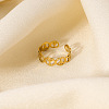 304 Stainless Steel Hollow Peace Sign Open Cuff Rings YB1218-4