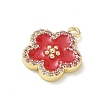 Brass Micro Pave Clear Cubic Zirconia and Enamel Pendants KK-A300-18C-2