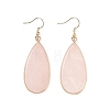 Natural Rose Quartz Teardrop Dangle Earrings EJEW-G331-01G-01-2