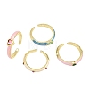 Alloy Micro Pave Cubic Zirconia Cuff Rings for Women CU-CBA3C73-01G-2