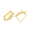 Brass Micro Pave Cubic Zirconia Hoop Earring Findings CU-CBAB5B4-06G-2