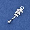 925 Sterling Silver Wheat Tassel Pendants STER-D288-02S-2