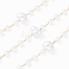 304 Stainless Steel & ABS Plastic Pearl Round & Nuggets Bead Cable Chains CHS-G048-05G-1