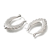 304 Stainless Steel Oval Hoop Earrings for Women EJEW-S227-70P-2