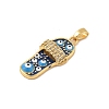 Brass Micro Pave Cubic Zirconia Pendants KK-R100-10G-01-2