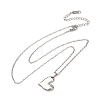 304 Stainless Steel Heart Pendant Cable Chain Necklaces for Men Women NJEW-K308-02C-P-4