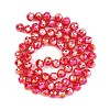 Electroplate Transparent Glass Beads Strands GLAA-H040-01G-2