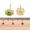 Brass Micro Pave Cubic Zirconia Stud Earrings for Women KK-A305-03G-06-4